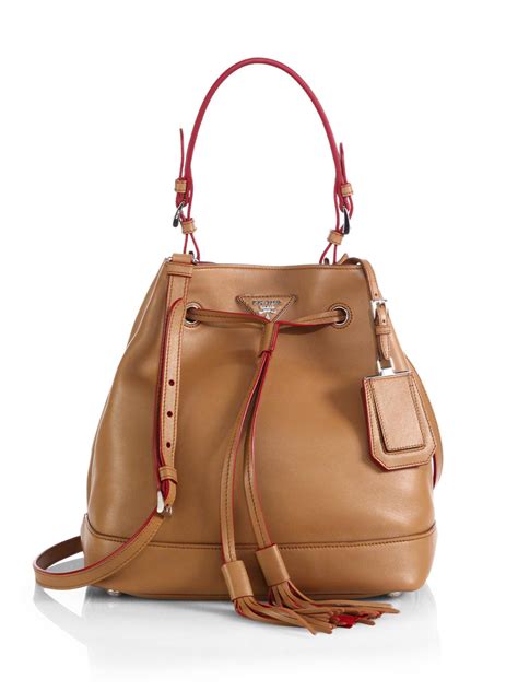 prada brown bucket bag